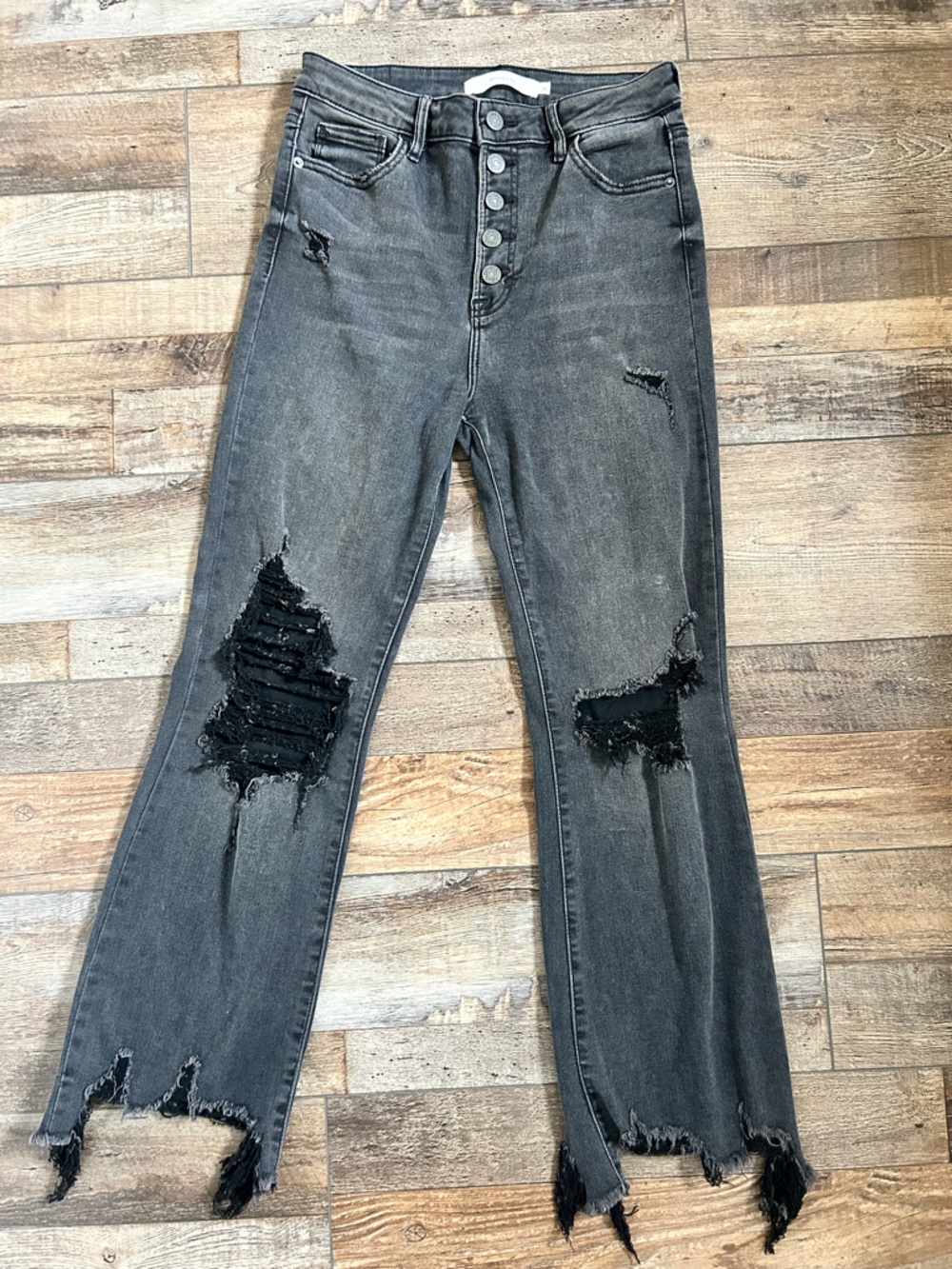 Women's Black Distressed High-Rise Skinny Jeans